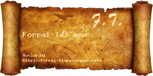 Forrai Tímea névjegykártya