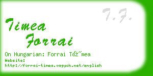 timea forrai business card